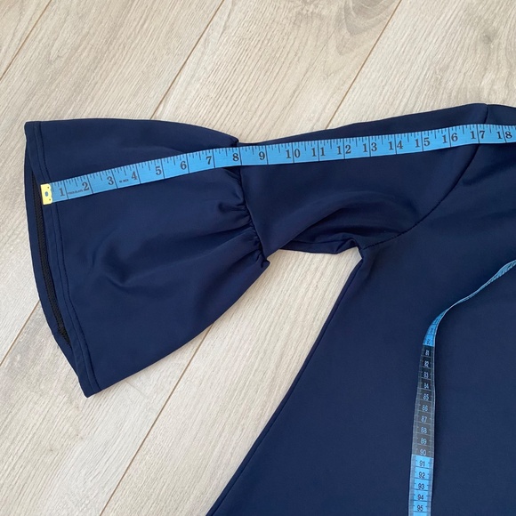 Navy Blue 3/4 Bell Sleeve Top - Picture 9 of 11